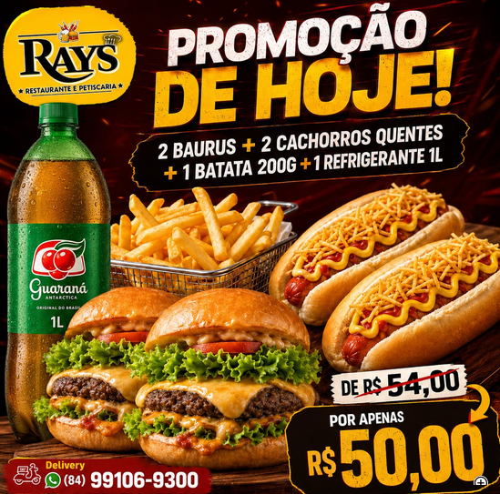 Promoção de hoje do Ray's